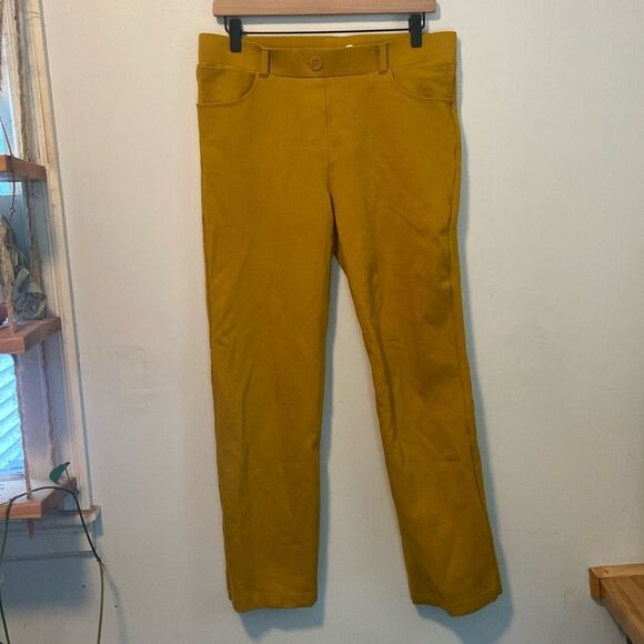 Betabrand Mustard Yellow Ankle Classic Yoga Dress Pants Size Large Petite - Picture 1 of 12